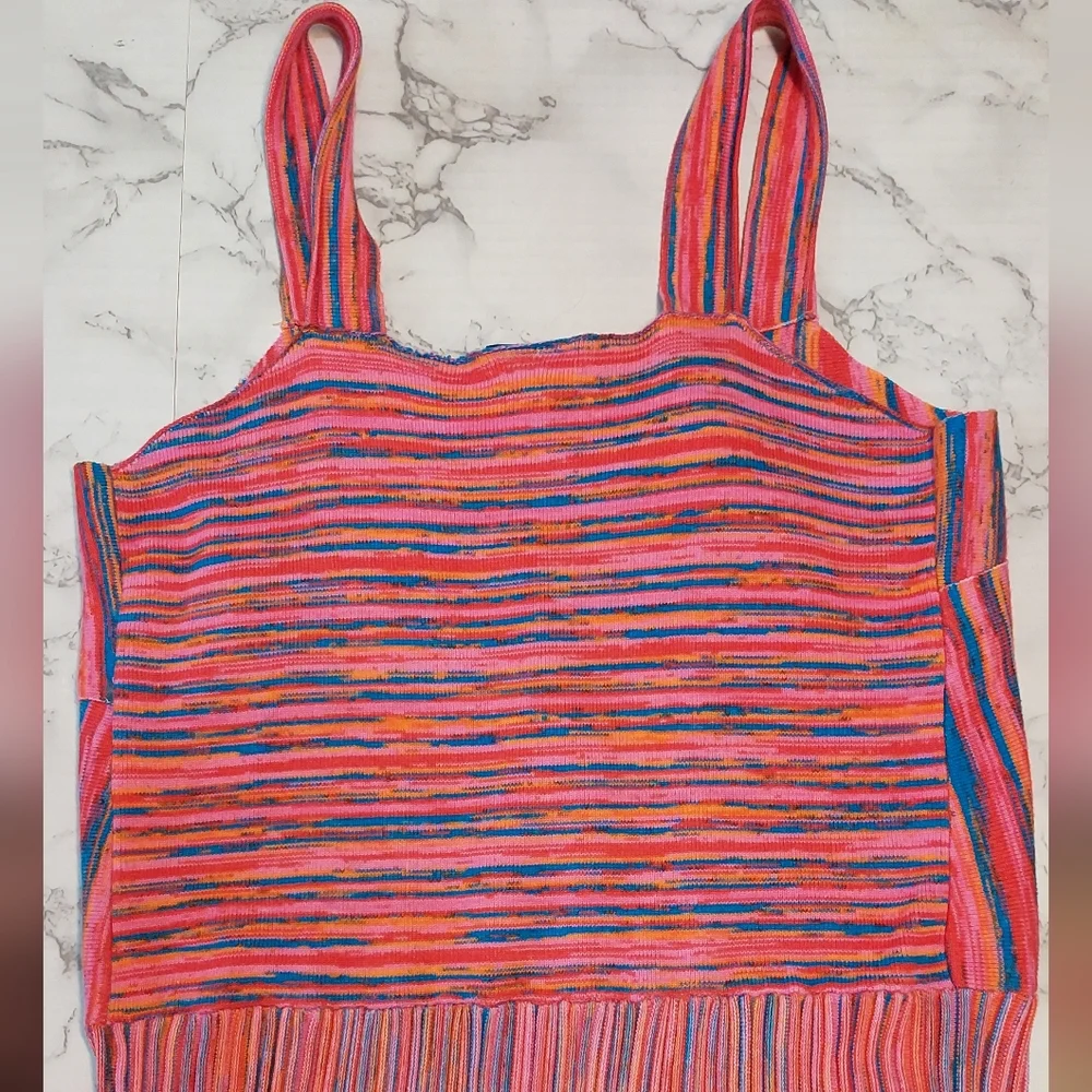 Colorful Space-dye Knit Jumper Dress, Size M - Picture 7 of 9